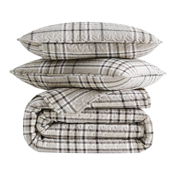 SouthShore Fine Linens Vilano Microfibre Plaid Quilt Set & Reviews ...